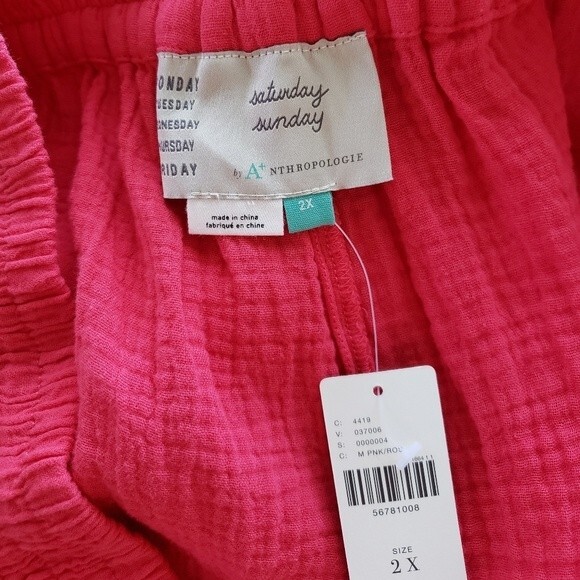 Saturday Sunday Anthropologie Wrinkle Elasticated Waist Jogger Pants w/Pockets - Picture 8 of 10